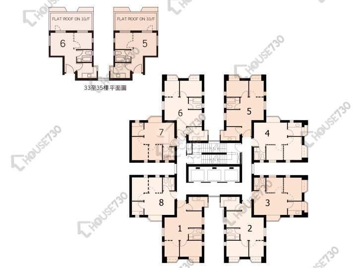 淘大花園 平面圖 淘大花園 3期 M座 1-35樓 樓層平面圖 - House730