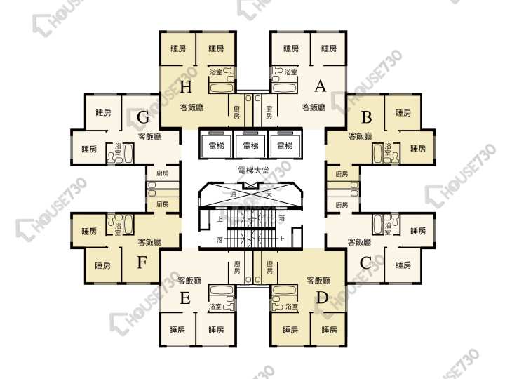 荃灣中心 平面圖 荃灣中心 廣州樓 (1座) 3-32樓 樓層平面圖 - House730