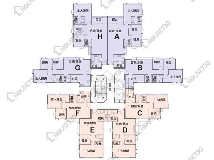 鯉景灣 平面圖 鯉景灣 C段 怡昌閣 (9座) 3-16樓 樓層平面圖 - House730