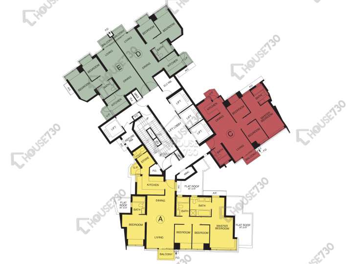 天晉 平面圖 天晉 天晉 2座 32-33,35-43,45樓 樓層平面圖 - House730