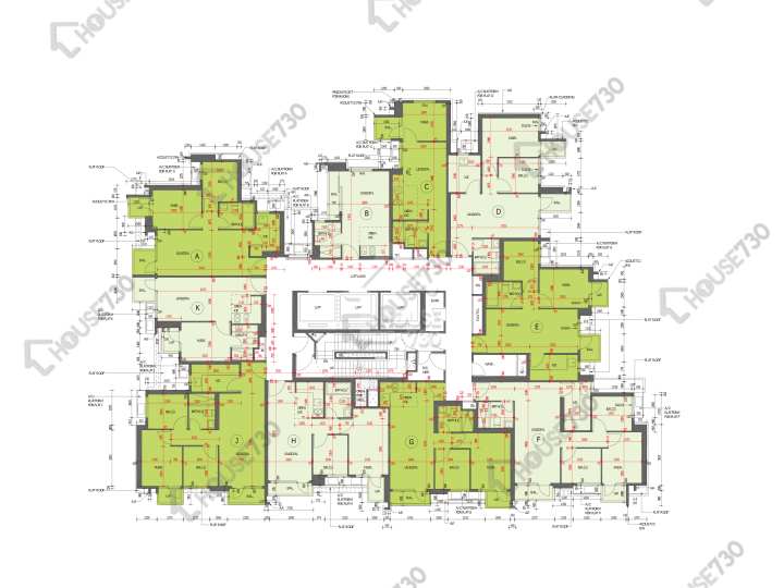 朗屏8號 平面圖 朗屏8號 2座 1樓 樓層平面圖 - House730
