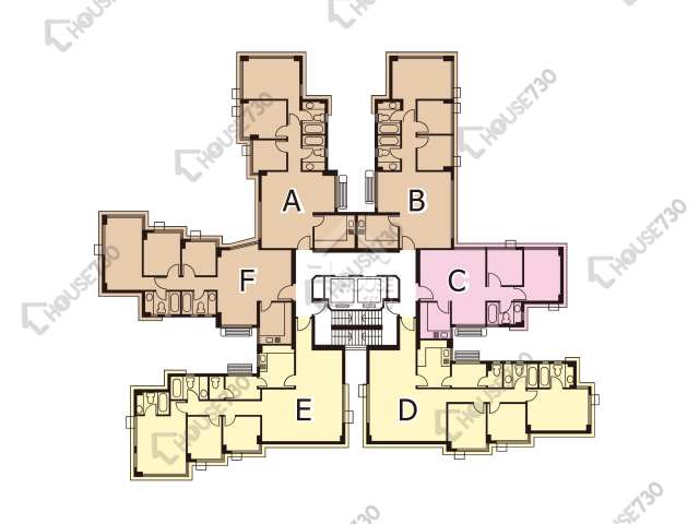新峰花園 平面圖 新峰花園 3期 御峰苑 18座 1-3,5-6,7樓 樓層平面圖 - House730