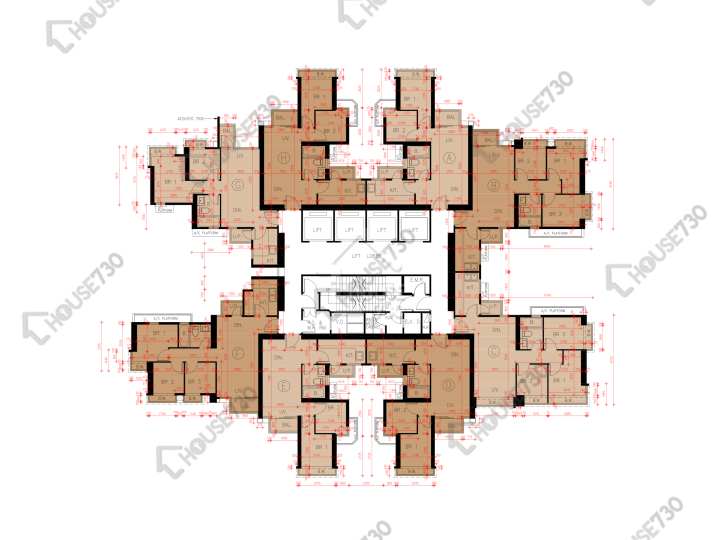 Grand Yoho 平面圖 Grand Yoho 1期 2座 25-33,35-43,45樓 樓層平面圖 - House730