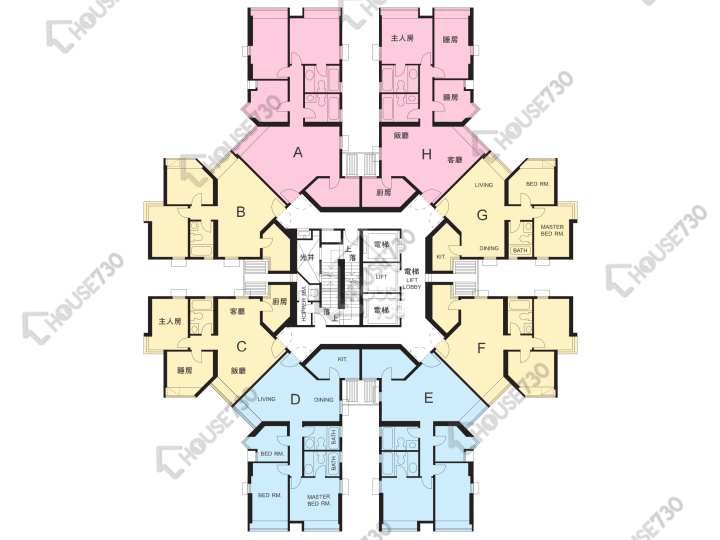 麗港城 平面圖 麗港城 4期 10座 1-27樓 樓層平面圖 - House730