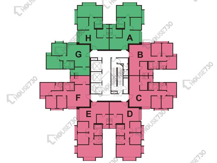 太古城 平面圖 太古城 海天花園 南天閣 (62座) 4-24樓 樓層平面圖 - House730