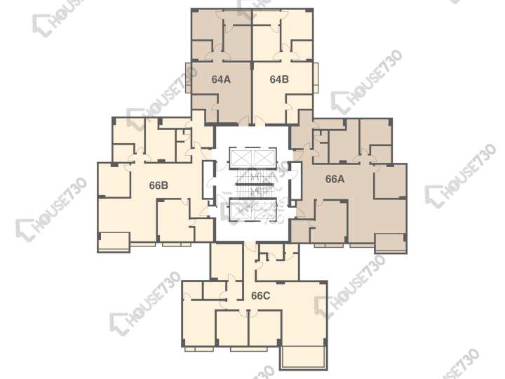 美孚新邨 平面圖 美孚新邨 3期 百老匯街64-66號 1-20樓 樓層平面圖 - House730