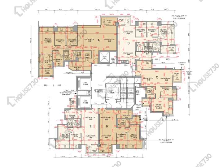 御龍山 平面圖 御龍山 1座 6-10樓 樓層平面圖 - House730
