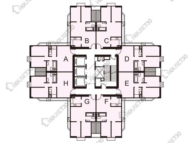 華都花園 平面圖 華都花園 1座 3-20樓 樓層平面圖 - House730