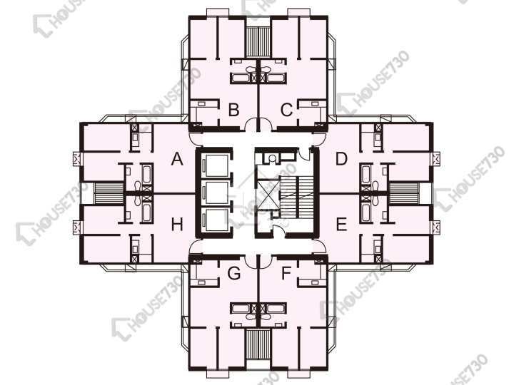 華都花園 平面圖 華都花園 1座 3-20樓 樓層平面圖 - House730