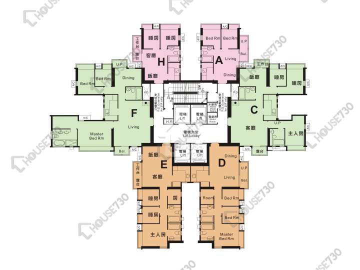 御皇庭 平面圖 御皇庭 3座 30-33,35-41,42樓 樓層平面圖 - House730