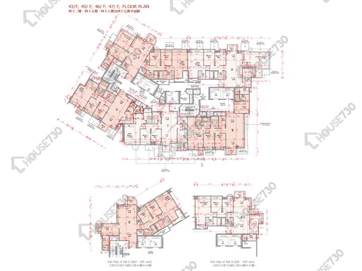 囍滙 平面圖 囍匯 2期 3座 43,45-46,47樓 樓層平面圖 - House730
