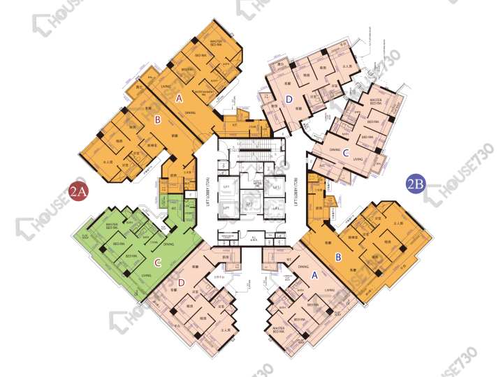 天晉 平面圖 天晉 II 2A座 6樓 樓層平面圖 - House730