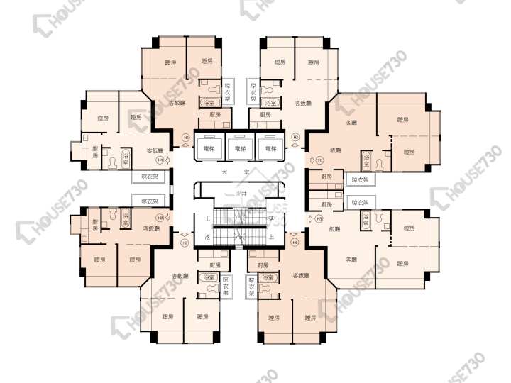 得寶花園 平面圖 得寶花園 H座 12-33樓 樓層平面圖 - House730