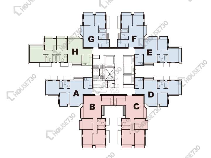 新寶城 平面圖 新寶城 6座 3-48樓 樓層平面圖 - House730