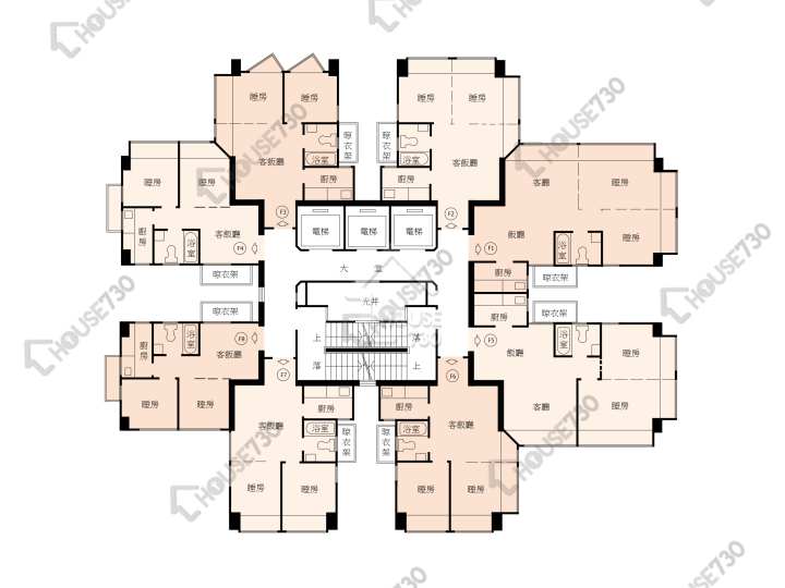得寶花園 平面圖 得寶花園 F座 6-33樓 樓層平面圖 - House730