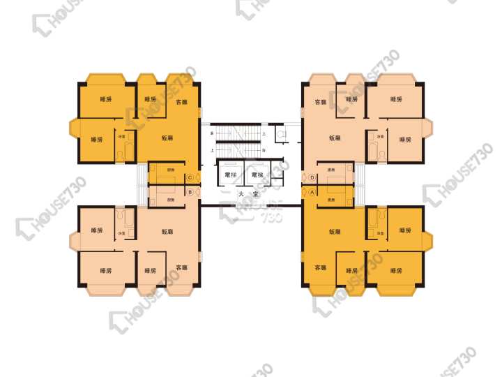 沙田第一城 平面圖 沙田第一城 6期 25座 1-30樓 樓層平面圖 - House730
