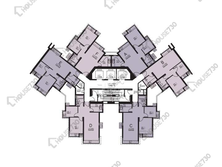 浪澄灣 平面圖 浪澄灣 8座 38-43,45-49,50樓 樓層平面圖 - House730