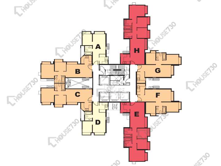 昇悅居 平面圖 昇悅居 5座 5-13,15-23,25-33,35-43,45-53,55樓 樓層平面圖 - House730