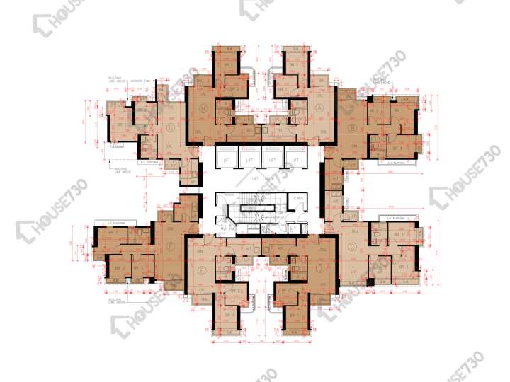 Grand Yoho 平面圖 Grand Yoho 1期 2座 47樓 樓層平面圖 - House730