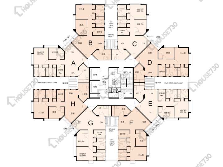 黃埔花園 平面圖 黃埔花園 9期 百合苑 3座 2-15樓 樓層平面圖 - House730