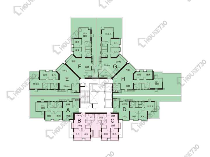 新都城 平面圖 新都城 1期 4座 1樓 樓層平面圖 - House730
