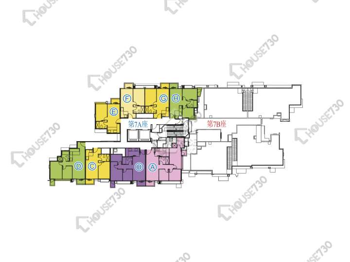 天晉 平面圖 天晉 海天晉 7A座 8-12,15-18,19樓 樓層平面圖 - House730