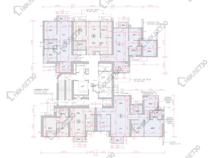 全．城匯 平面圖 全．城匯 5座 23,25-33,35-38,39樓 樓層平面圖 - House730