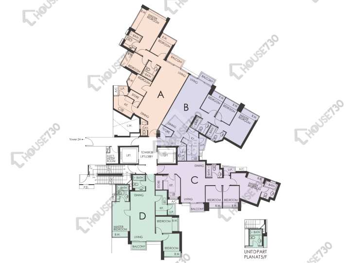 天宇海 平面圖 天宇海 2B座 5-12,15-23,25-28,29樓 樓層平面圖 - House730
