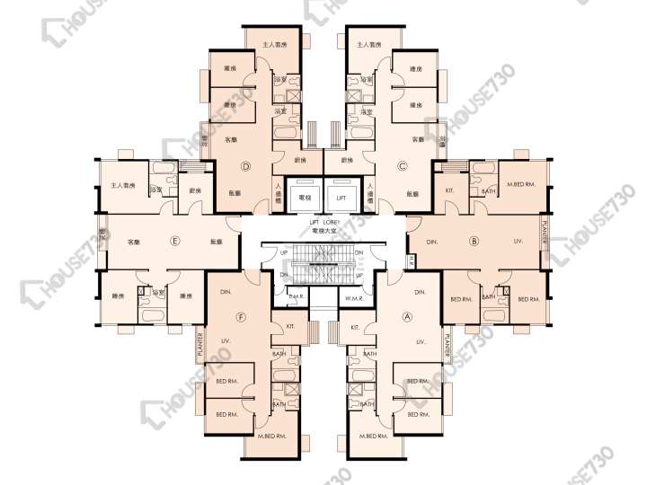 又一居 平面圖 又一居 6座 1-6樓 樓層平面圖 - House730
