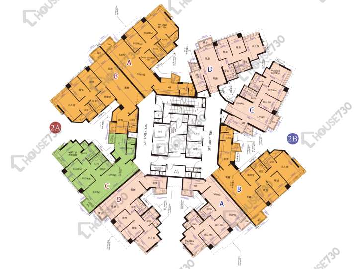 天晉 平面圖 天晉 II 2A座 8-12,15-23,25-30,31樓 樓層平面圖 - House730