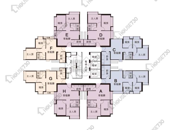 大興花園 平面圖 大興花園 1期 2座 1-30樓 樓層平面圖 - House730