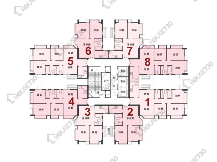 新港城 平面圖 新港城 3期 N座 1-29樓 樓層平面圖 - House730