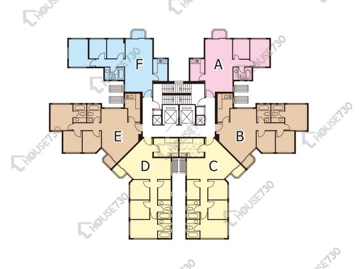新峰花園 平面圖 新峰花園 1期 16座 2-3,5-6,7樓 樓層平面圖 - House730