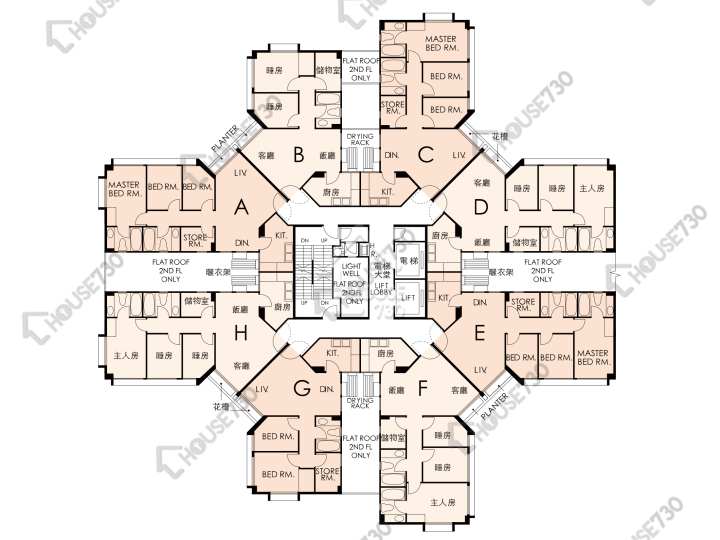 黃埔花園 平面圖 黃埔花園 12期 銀竹苑 4座 2-15樓 樓層平面圖 - House730