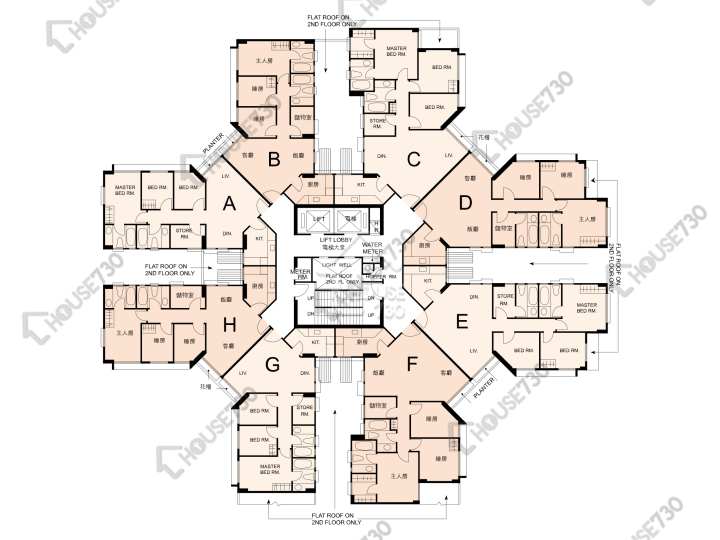 黃埔花園 平面圖 黃埔花園 10期 綠榕苑 1座 2-15樓 樓層平面圖 - House730