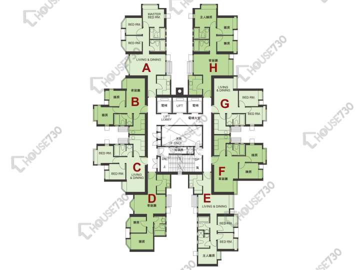 海柏花園 平面圖 海柏花園 6座 1-3,5-13,15-23,25樓 樓層平面圖 - House730