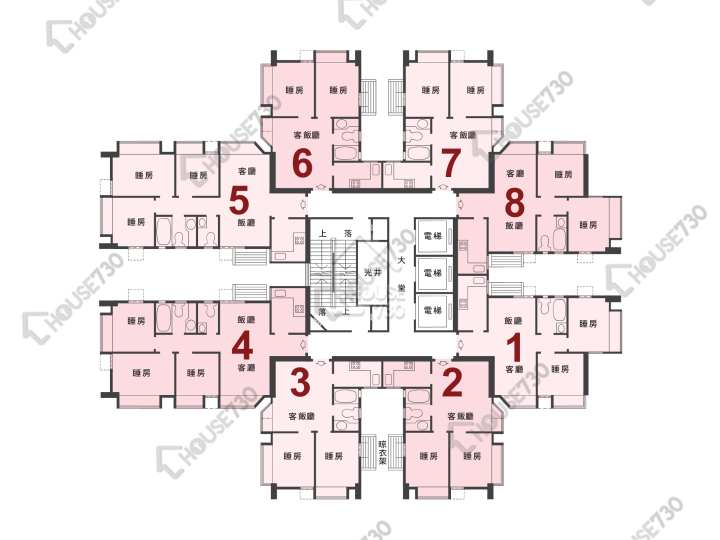 新港城 平面圖 新港城 3期 R座 1-29樓 樓層平面圖 - House730