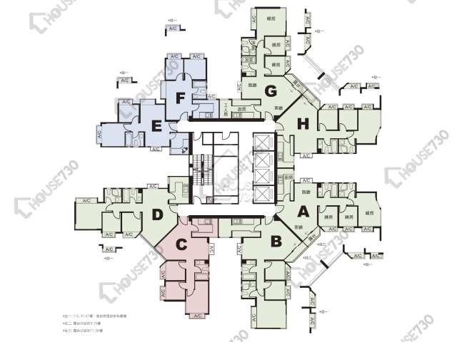 南豐廣場 平面圖 南豐廣場 1座 1-3,5-13,15-23,25-33,35-43,45-46,47樓 樓層平面圖 - House730