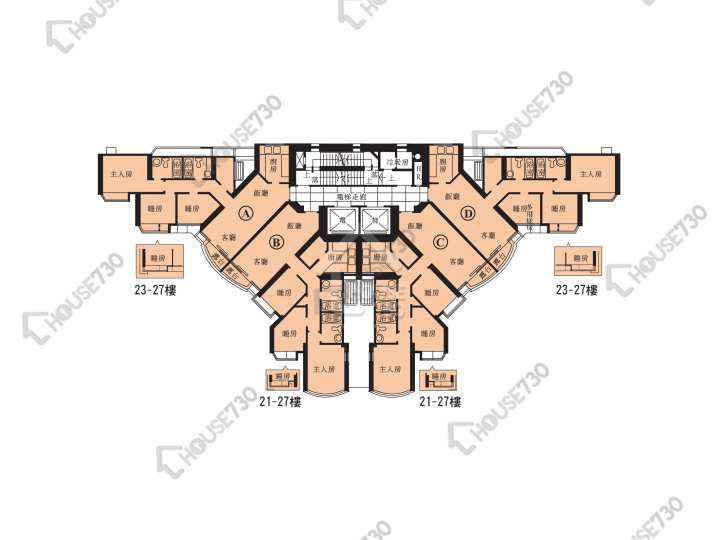 浪翠园 平面图 浪翠园 2期 5座 1-3,5-13,15-23,25-30,31楼 楼层平面图 - House730
