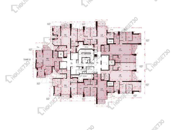 日出康城 平面圖 日出康城 2期C 領凱 11座 28-33,35-43,45-49,51-53,55-63,65樓 樓層平面圖 - House730