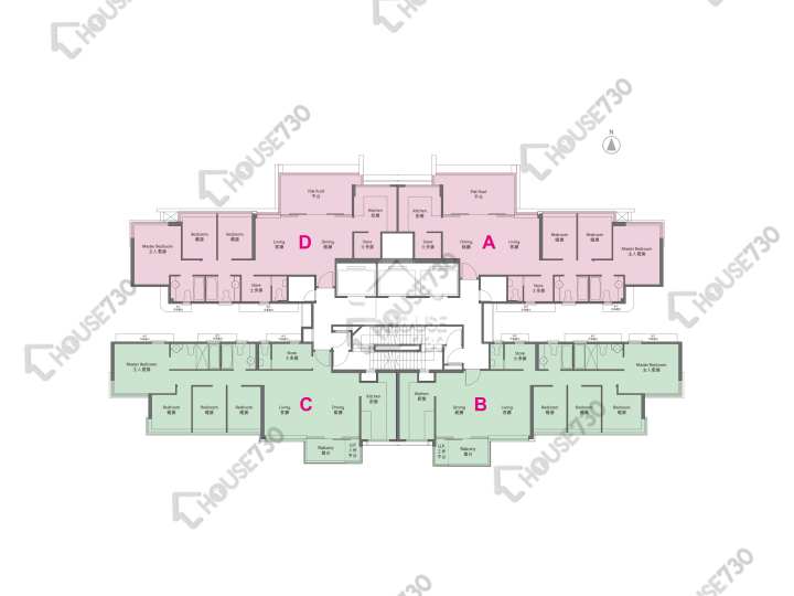 Yoho Town 平面圖 Yoho Town 2期 Yoho Midtown 2座 43樓 樓層平面圖 - House730