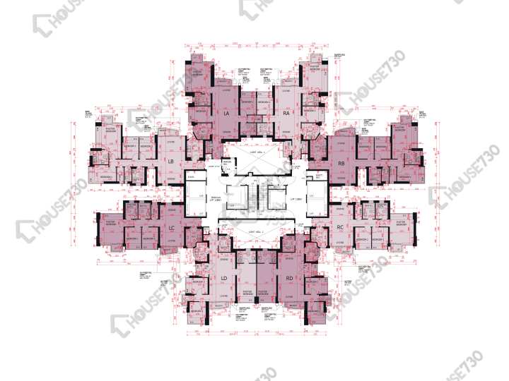 日出康城 平面圖 日出康城 3期A 緻藍天 珀峰 (3座) 32-33,35-43,45-53,55-58,59樓 樓層平面圖 - House730