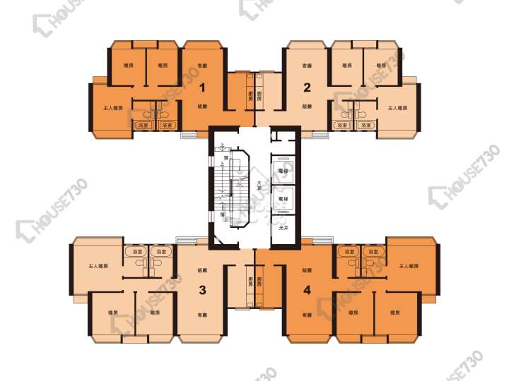 翠林花園 平面圖 翠林花園 E座 1-30樓 樓層平面圖 - House730