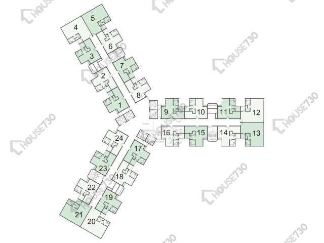 美城苑 平面圖 美城苑 暉城閣 (C座) 1-34樓 樓層平面圖 - House730