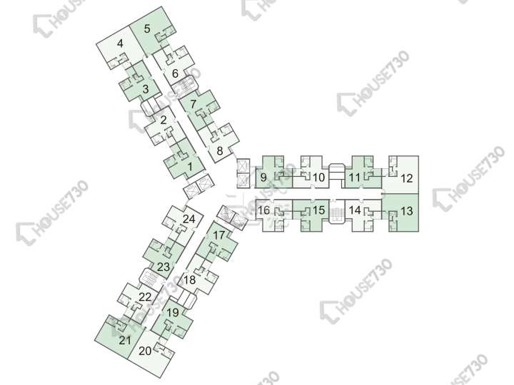美城苑 平面圖 美城苑 暉城閣 (C座) 1-34樓 樓層平面圖 - House730