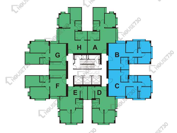 太古城 平面圖 太古城 星輝台 海星閣 (48座) 4-28樓 樓層平面圖 - House730