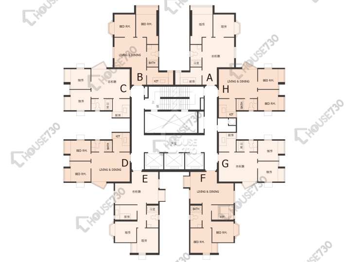 美景花園 平面圖 美景花園 9座 1-32樓 樓層平面圖 - House730