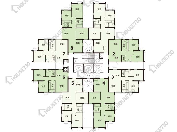 綠楊新邨 平面圖 綠楊新邨 C座 1-30樓 樓層平面圖 - House730