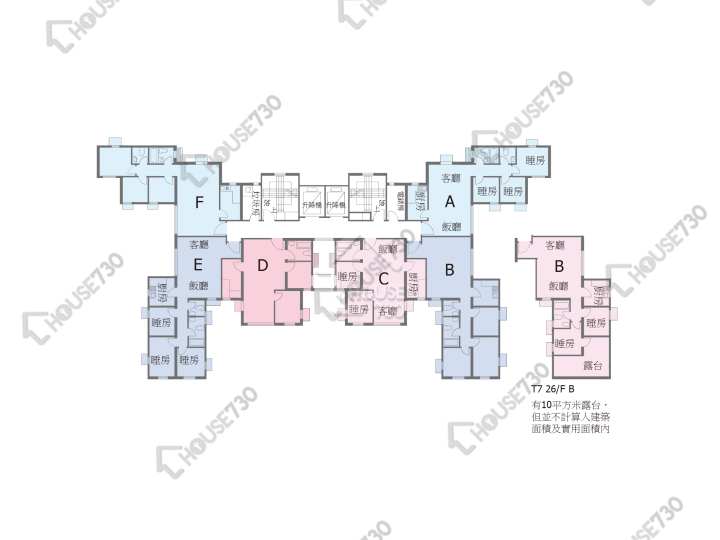 龍門居 平面圖 龍門居 7座 1-26樓 樓層平面圖 - House730