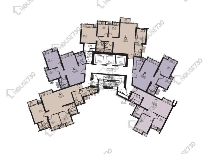 浪澄灣 平面圖 浪澄灣 7座 38-43,45-47,48樓 樓層平面圖 - House730